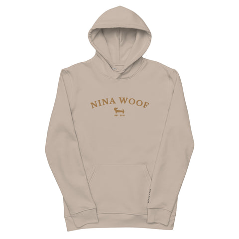 NW Varsity Hoodie - Organic Cotton - Unisex - Beige - Nina Woof