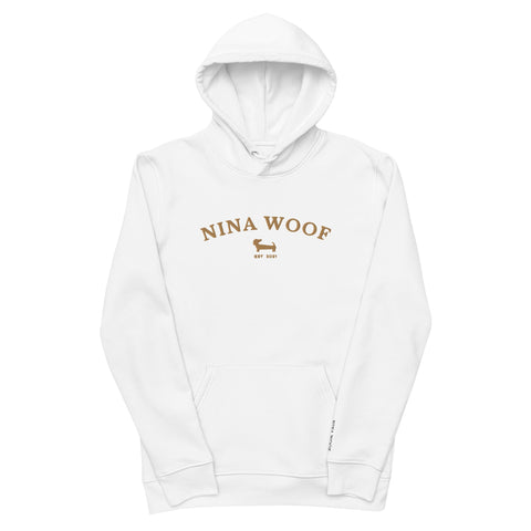 NW Varsity Hoodie - Organic Cotton - Unisex - Beige - Nina Woof