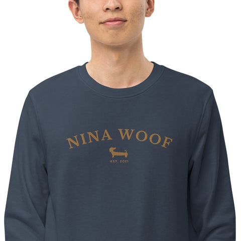NW Varsity Sweatshirt - Organic Cotton - Unisex - Beige Embroidery - Nina Woof