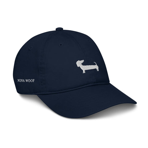 NW Dachshund Dad Hat - White Embroidery - Nina Woof