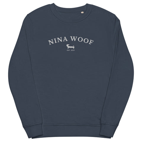 NW Varsity Organic Sweatshirt - White Embroidery - Nina Woof