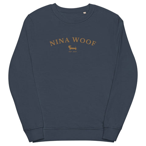 NW Varsity Sweatshirt - Organic Cotton - Unisex - Beige Embroidery - Nina Woof