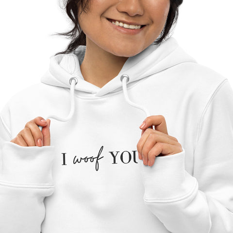 Organic "I Woof You" Unisex Hoodie - Nina Woof