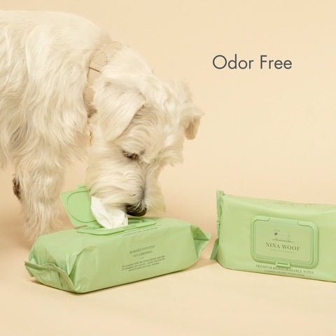 Premium Biodegradable Dog Wipes - Nina Woof